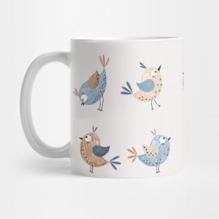 Denim blue and terra-cotta birds Mug